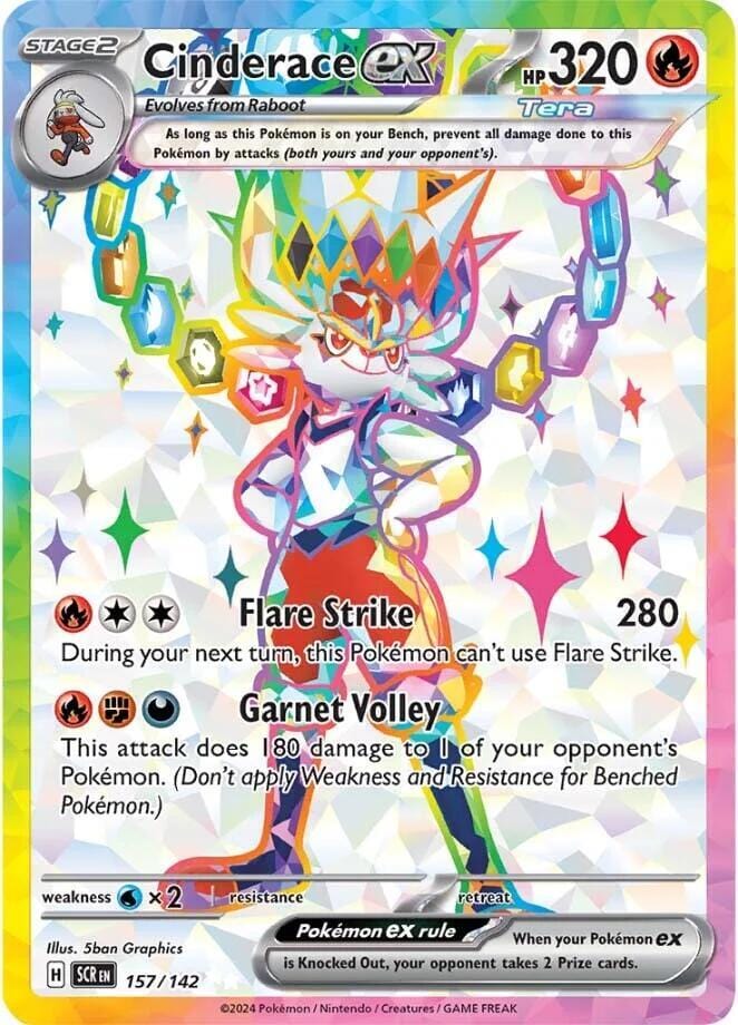 Pokémon Cinderace ex (SCR 157)