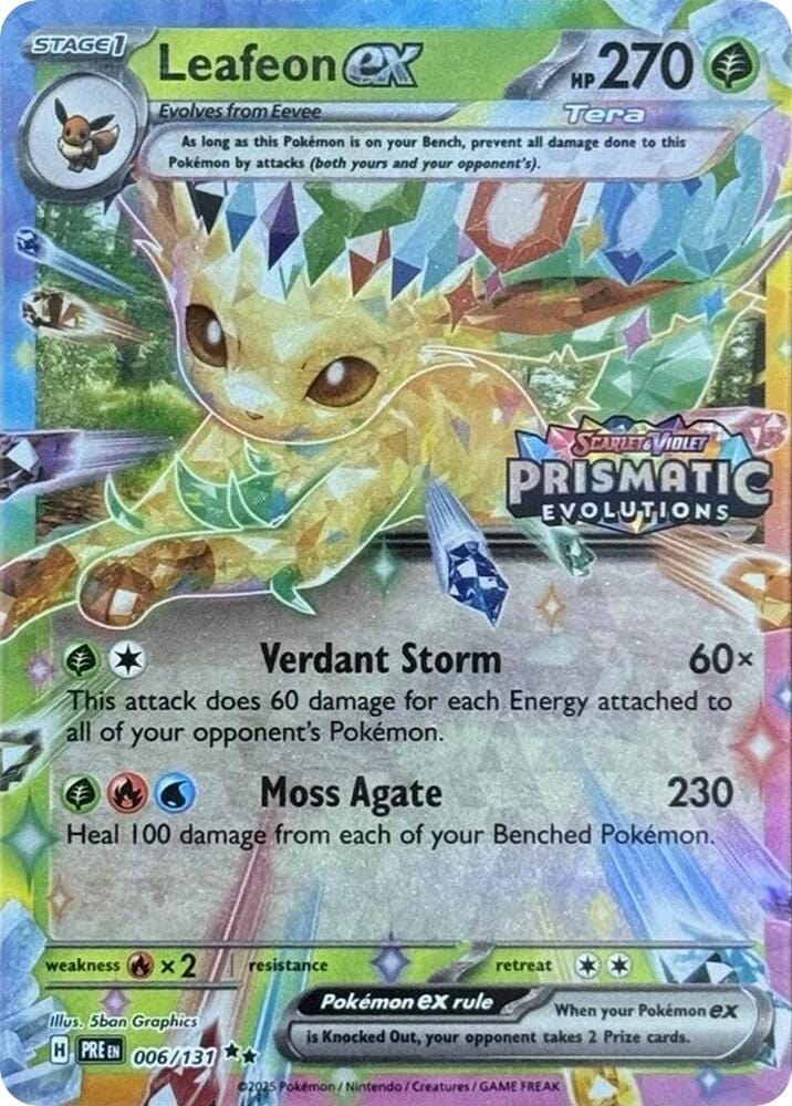 Leafeon ex (xPRE 006) - Prismatic Evolutions Stamp | PokEvolution