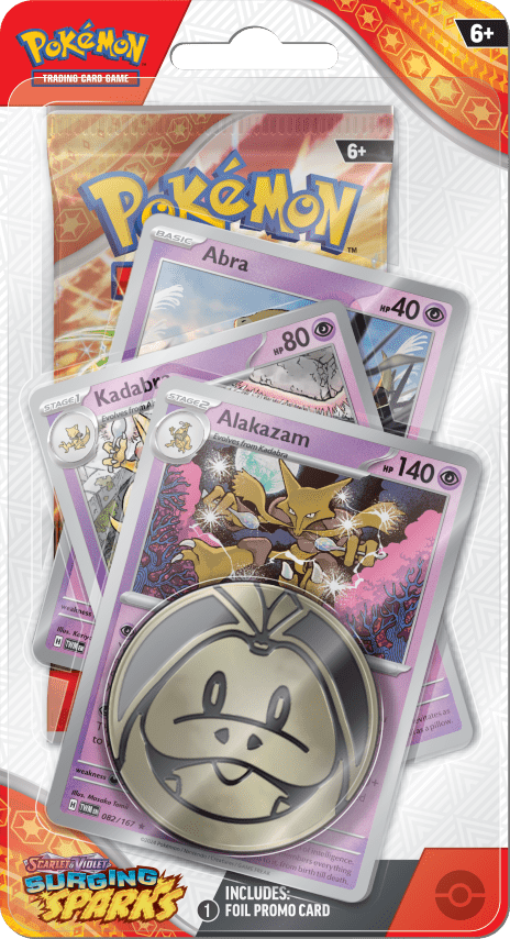 Pokémon Alakazam Pokemon TCG - Surging Sparks -  Premium Checklane Blister 820650859489