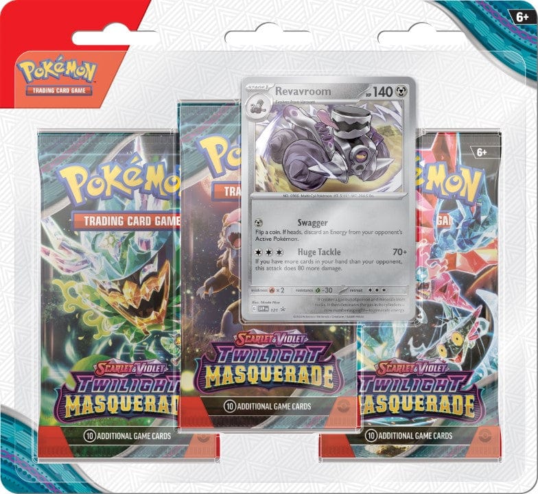 Pokémon Revavroom Pokemon TCG - Twilight Masqeurade - 3-Pack Blister 820650857836