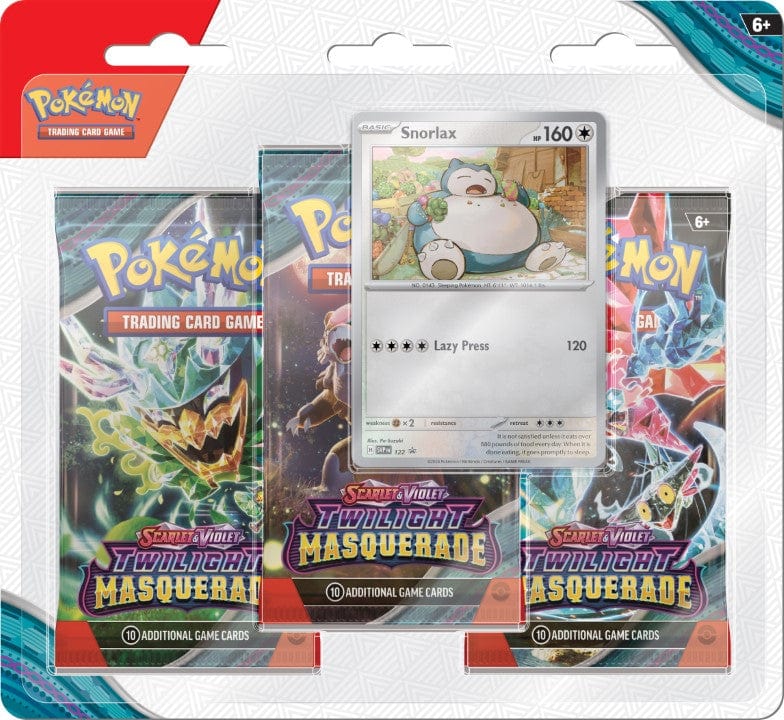 Pokémon Snorlax Pokemon TCG - Twilight Masqeurade - 3-Pack Blister 820650857836